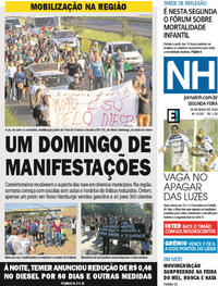 Capa do jornal Jornal NH 28/05/2018
