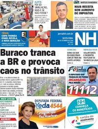 Capa do jornal Jornal NH 28/09/2018