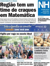 Capa do jornal Jornal NH 28/11/2018