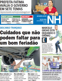 Capa do jornal Jornal NH 28/12/2018