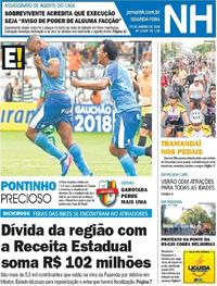 Capa do jornal Jornal NH 29/01/2018