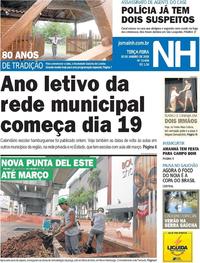 Capa do jornal Jornal NH 30/01/2018