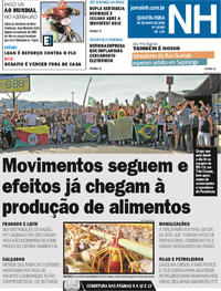 Capa do jornal Jornal NH 30/05/2018