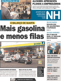 Capa do jornal Jornal NH 31/05/2018