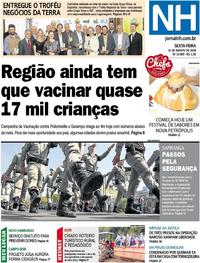 Capa do jornal Jornal NH 31/08/2018