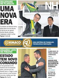 Capa do jornal Jornal NH 02/01/2019