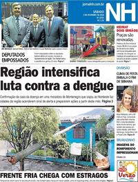 Capa do jornal Jornal NH 02/02/2019