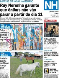 Capa do jornal Jornal NH 02/03/2019