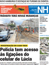 Capa do jornal Jornal NH 08/01/2019