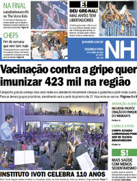 Capa do jornal Jornal NH 08/04/2019
