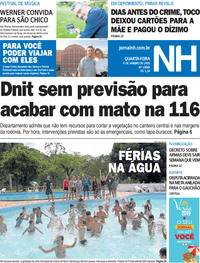 Capa do jornal Jornal NH 09/01/2019