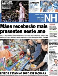 Capa do jornal Jornal NH 09/05/2019