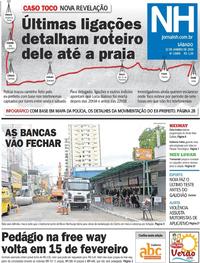 Capa do jornal Jornal NH 12/01/2019