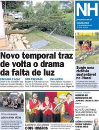 Capa do jornal Jornal NH 13/02/2019