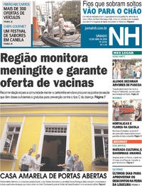 Capa do jornal Jornal NH 13/04/2019