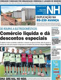 Capa do jornal Jornal NH 15/01/2019