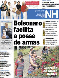Capa do jornal Jornal NH 16/01/2019