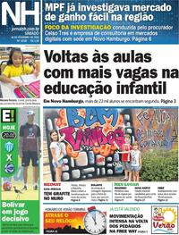 Capa do jornal Jornal NH 16/02/2019