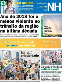 Capa do jornal Jornal NH 19/02/2019