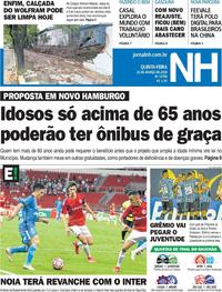 Capa do jornal Jornal NH 21/03/2019