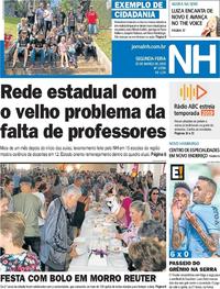 Capa do jornal Jornal NH 25/03/2019