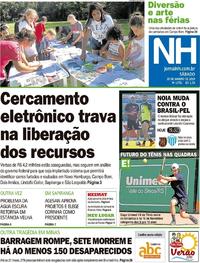Capa do jornal Jornal NH 26/01/2019