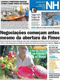Capa do jornal Jornal NH 26/02/2019