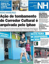 Capa do jornal Jornal NH 30/03/2019
