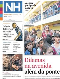 Capa do jornal Jornal NH 02/10/2019