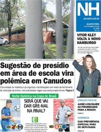 Capa do jornal Jornal NH 04/09/2019