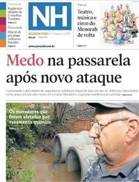 Capa do jornal Jornal NH 07/10/2019