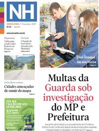 Capa do jornal Jornal NH 07/11/2019