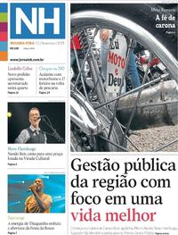 Capa do jornal Jornal NH 11/11/2019