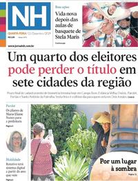 Capa do jornal Jornal NH 11/12/2019