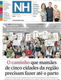 Capa do jornal Jornal NH 12/12/2019