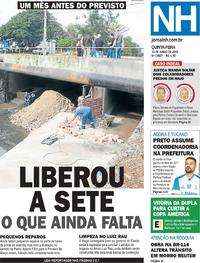 Capa do jornal Jornal NH 13/06/2019
