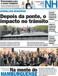 Capa do jornal Jornal NH 13/07/2019