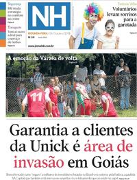 Capa do jornal Jornal NH 14/10/2019