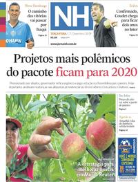 Capa do jornal Jornal NH 17/12/2019