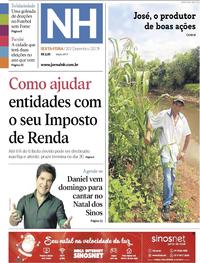 Capa do jornal Jornal NH 20/12/2019