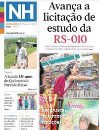Capa do jornal Jornal NH 21/11/2019