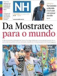Capa do jornal Jornal NH 22/10/2019