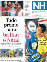 Capa do jornal Jornal NH 22/11/2019