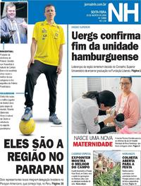 Capa do jornal Jornal NH 23/08/2019
