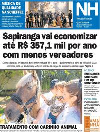 Capa do jornal Jornal NH 25/09/2019