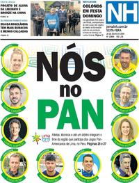 Capa do jornal Jornal NH 26/07/2019
