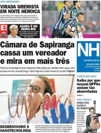 Capa do jornal Jornal NH 28/08/2019