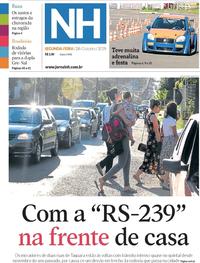 Capa do jornal Jornal NH 28/10/2019
