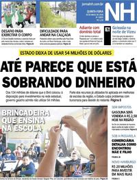 Capa do jornal Jornal NH 30/05/2019