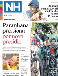 Capa do jornal Jornal NH 30/09/2019